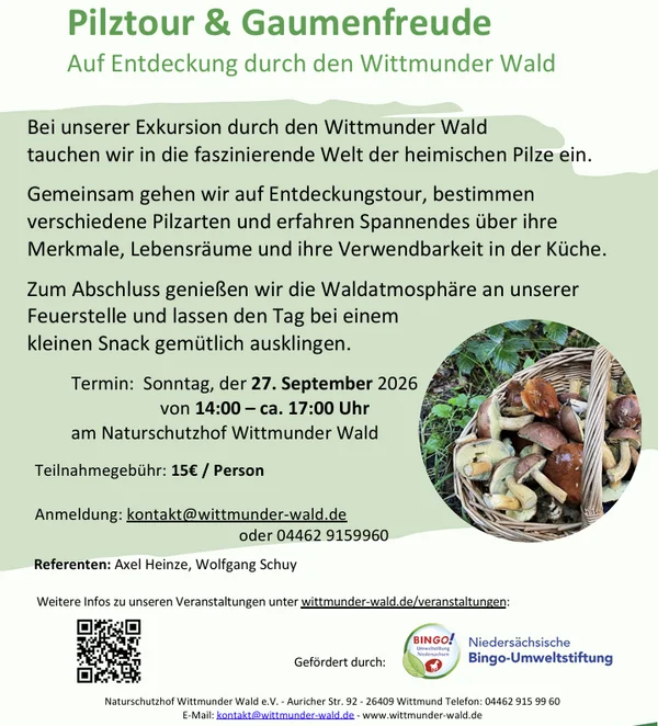 Pilztour & Gaumenfreude - Auf Entdeckung durch den Wittmunder Wald